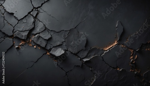 black wall with small cracks