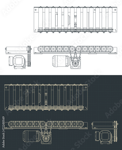 Conveyor with chain drive blueprints