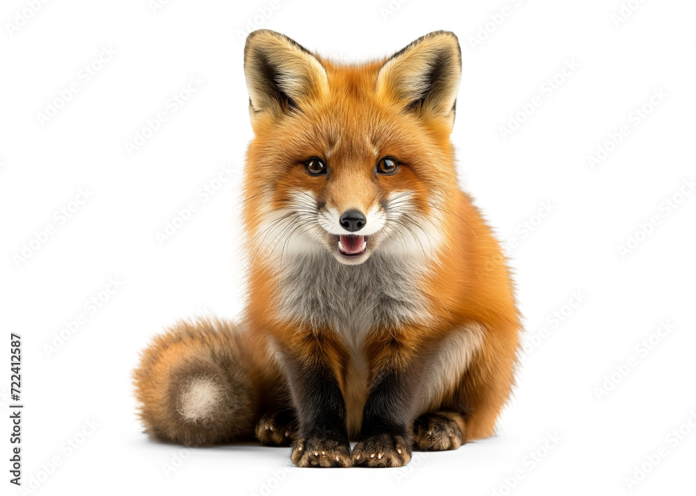 Red Fox isolated on white transparent background, png