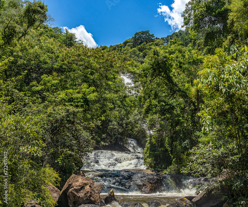 View of the Pretos waterfall, part of the Waterfall river, in the city of Joanopolis, SP, Brasil photo