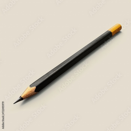 a black pencil with a yellow tip