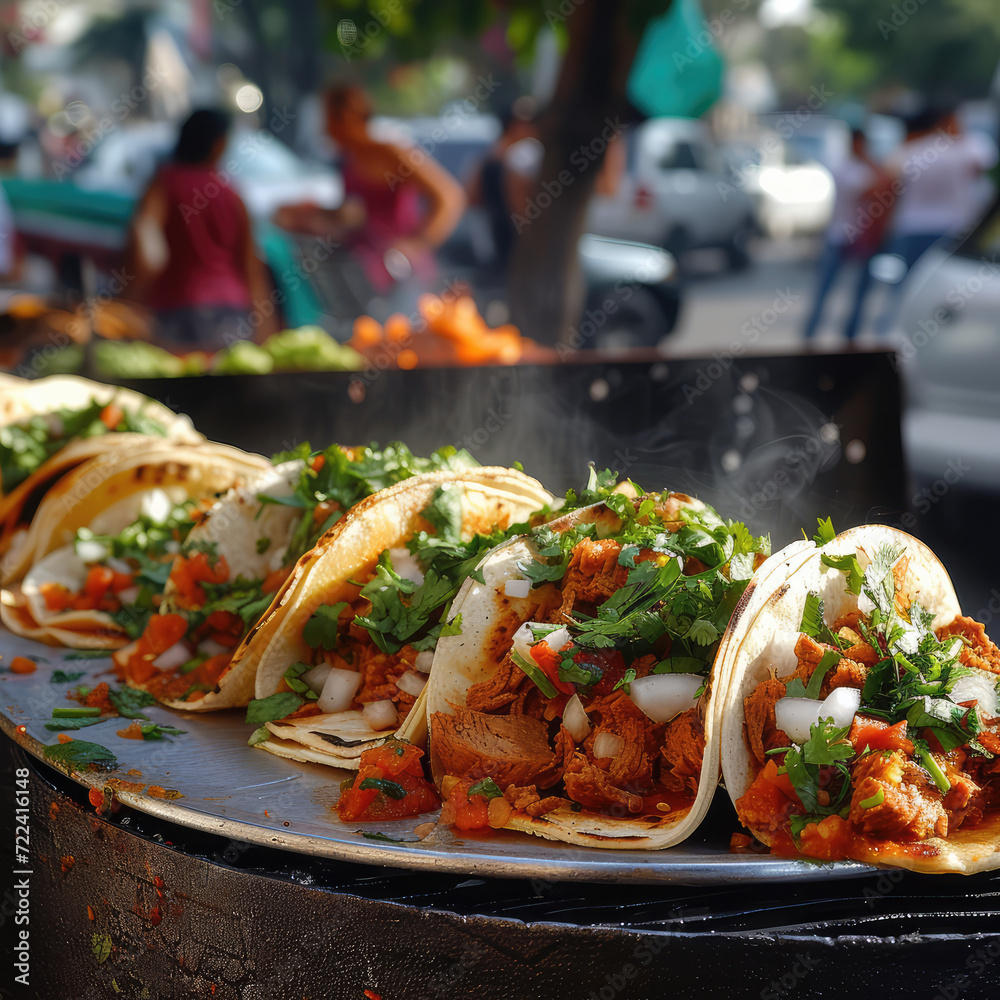 traditional Mexican taco stand with handmade corn tortillas traditional Mexican taco stand with handmade corn tortillas
