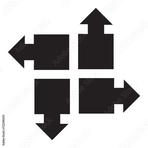 Free Download Three-way, two-way or one -way inward or outward pointing mini arrows. A symbol made from a trio of small black arrow shapes. Isolated on a white background. - GFXLoad