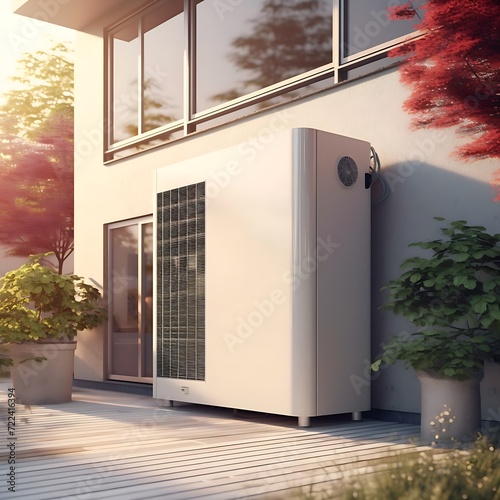 Eco heat pump system home - Generative AI