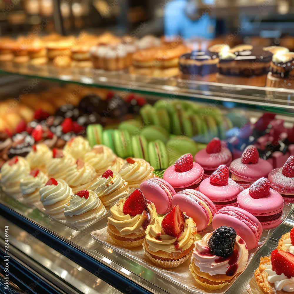An elegant French patisserie display