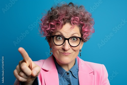 Enthusiastic woman with emotions on her face on a bright background