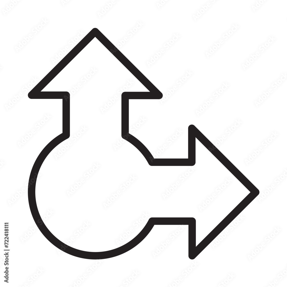 Three-way, two-way or one -way inward or outward pointing mini arrows. A symbol made from a trio of small black arrow shapes. Isolated on a white background. Three-way, two-way or one -way inward or outward pointing mini arrows. A symbol made from a trio of small black arrow shapes. Isolated on a white background.