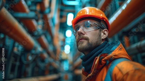 Industrial workers man wearing hard hat