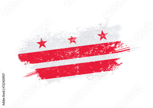 District of Columbia US - Washington, D.C. flag - vector illustration, grunge effect
