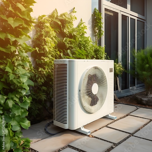 Eco friendly heat pump system for home - Generative AI