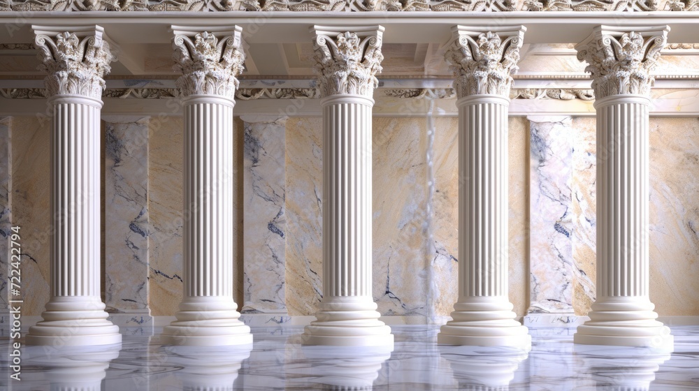 Elegant Neoclassical Ivory Pillars - Classic Marble Columns in White