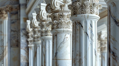 Elegant Ivory Pillars in Neoclassic Architecture