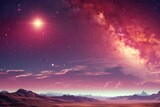 Fantasy Galaxy Landscape Background. Generative AI