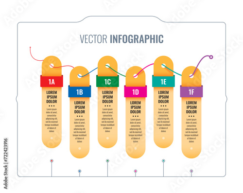 label infographic template. infographic template. six step infographic