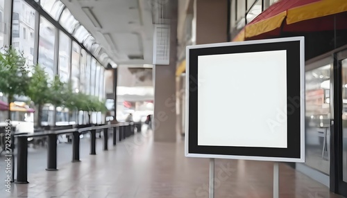 display blank clean screen or signboard mockup for offers or advertisement in public area created with generative ai 