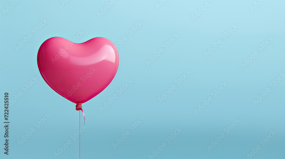Minimalist Love Palette Heart Balloon Simplicity Background Ai Generative