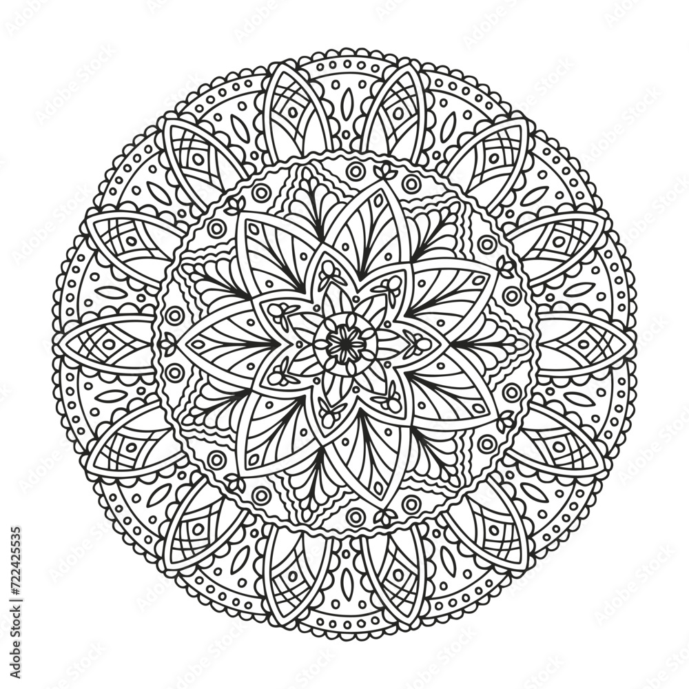 Mandala. Coloring book for adults and children.