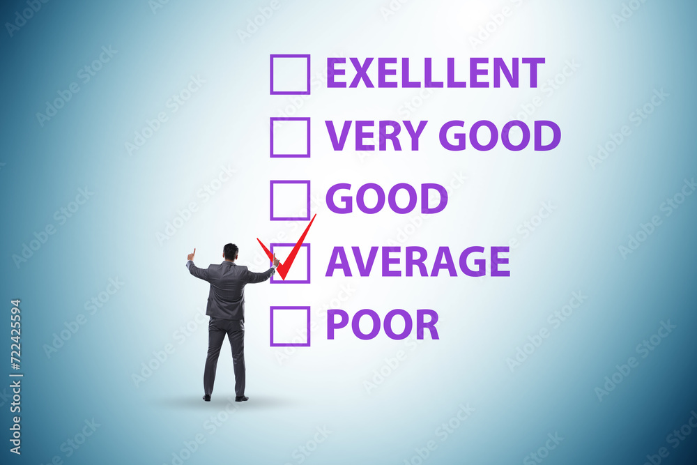 Opinion assessment concept with various options Opinion assessment concept with various options