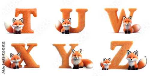 alphabet, alphabet for kids, 3d alphabet, alphabet with foxes, interesting alphabet