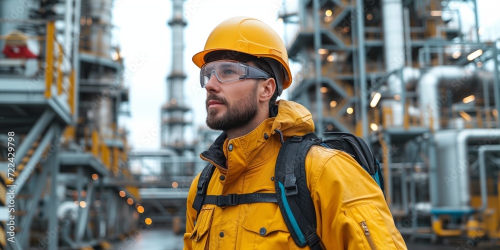 Engineer Inspecting Industrial Facility During Daytime Engineer Inspecting Industrial Facility During Daytime