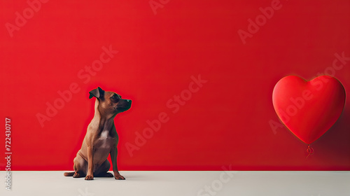 Modern Minimalist Love Dog Artistry Background Ai Generative