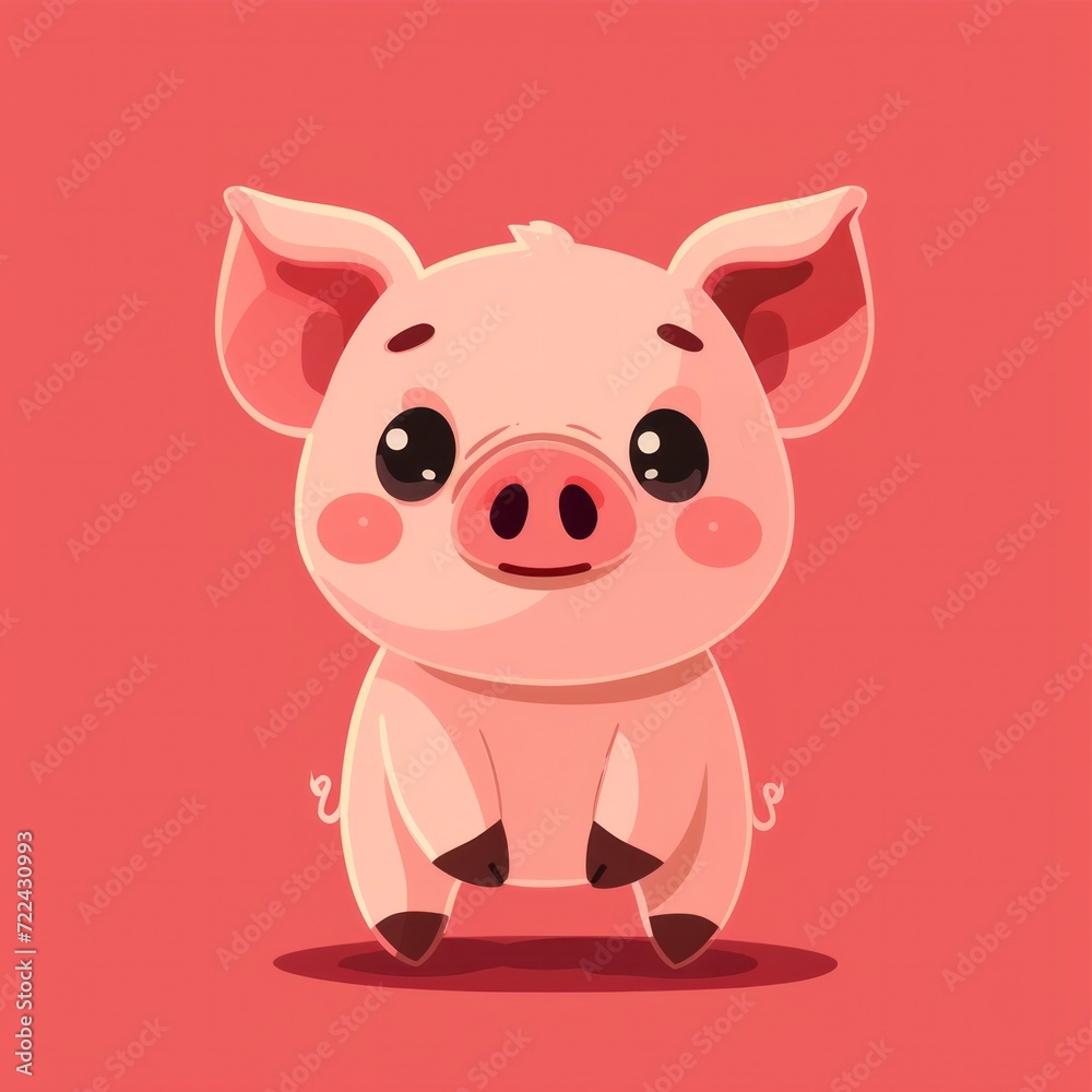 Cute Happy baby pig Cartoon Illustration. Animal Nature Icon Concept Isolated Flat Cartoon Style Cute Happy baby pig Cartoon Illustration. Animal Nature Icon Concept Isolated Flat Cartoon Style
