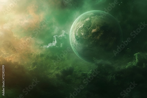 a planet in space with clouds