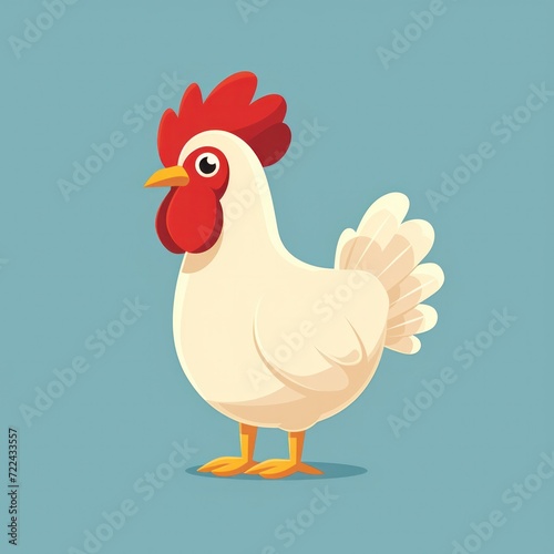Farm rooster or chicken sketch hand drawn illustration, cartoon flat style © Yurii