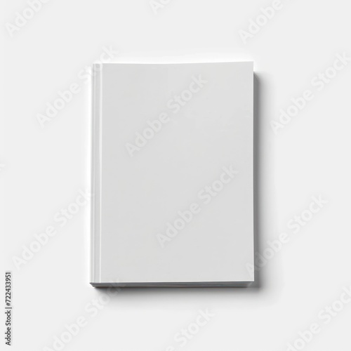 Blank white brochure A4 top up view.