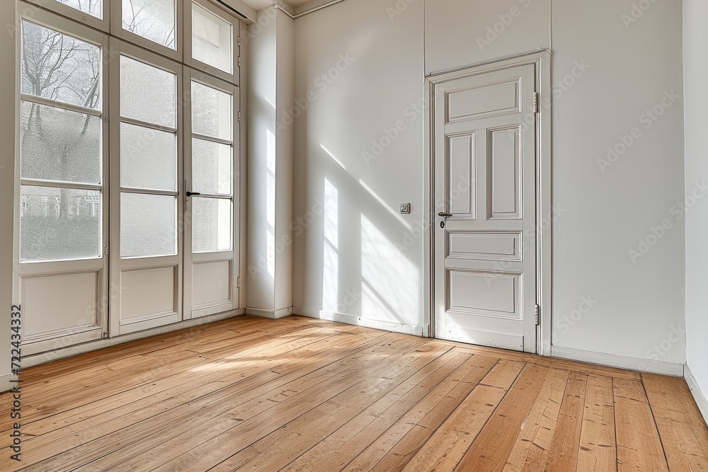 Room with hardwood floor and white door Room with hardwood floor and white door