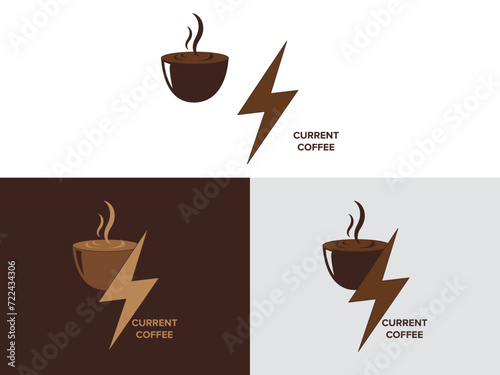coffee cup icons, current coffee logo, tea logo