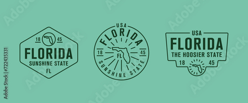 Florida - Sunshine State. Florida state logo, label, poster. Vintage poster. Print for T-shirt, typography. Vector illustration photo