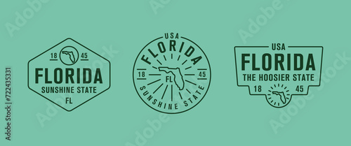 Florida - Sunshine State. Florida state logo, label, poster. Vintage poster. Print for T-shirt, typography. Vector illustration
