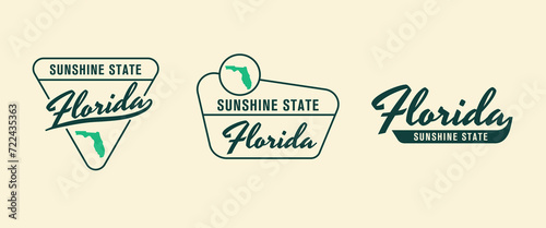 Florida - Sunshine State. Florida state logo, label, poster. Vintage poster. Print for T-shirt, typography. Vector illustration photo
