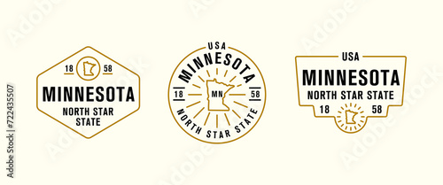 Minnesota - North Star State. Minnesota state logo, label, poster. Vintage poster. Print for T-shirt, typography. Vector illustration