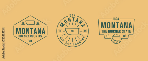 Montana - Big Sky Country. Montana state logo, label, poster. Vintage poster. Print for T-shirt, typography. Vector illustration photo