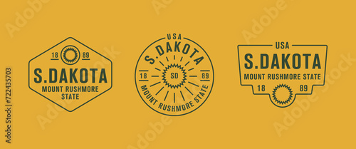 South Dakota - Mount Rushmore State. South Dakota state logo, label, poster. Vintage poster. Print for T-shirt, typography. Vector illustration