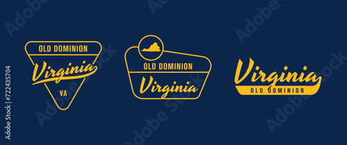 Virginia - Old Dominion. Virginia state logo, label, poster. Vintage poster. Print for T-shirt, typography. Vector illustration