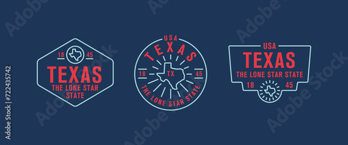 Texas - The Lone Star State. Texas state logo, label, poster. Vintage poster. Print for T-shirt, typography. Vector illustration photo
