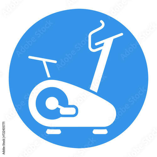 Exercise bike vector icon. Fitness and gym symbol