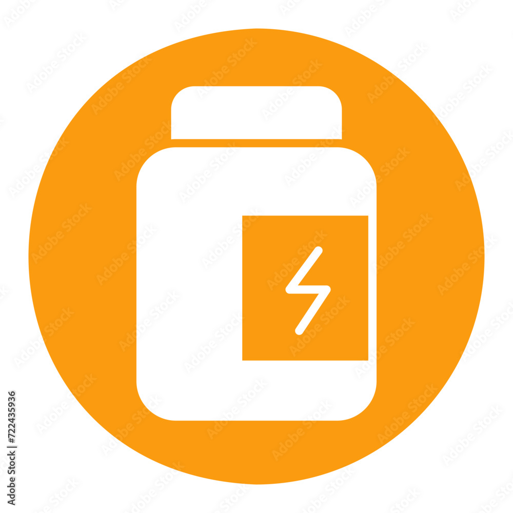 Energy supplement icon. Fitness and gym symbol Energy supplement icon. Fitness and gym symbol