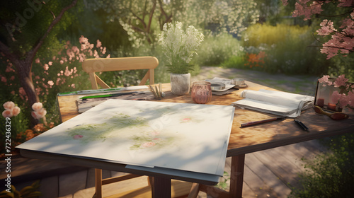 Springtime Garden Painting Session ai-generative