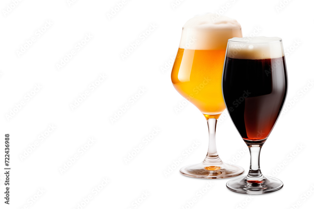 Set of Beer glasses on a white background. Mugs with drink like Ipa, Pale Ale, Pilsner, Porter or Stout Set of Beer glasses on a white background. Mugs with drink like Ipa, Pale Ale, Pilsner, Porter or Stout