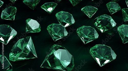 Green diamonds on a black background