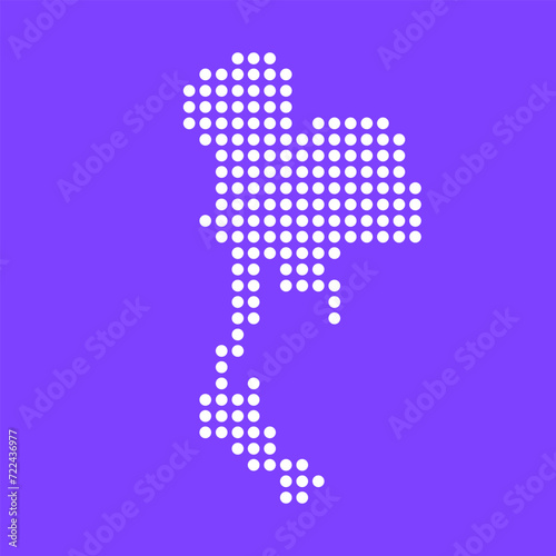 Vector square pixel dotted map of Thailand isolated on background. Digital map logo.