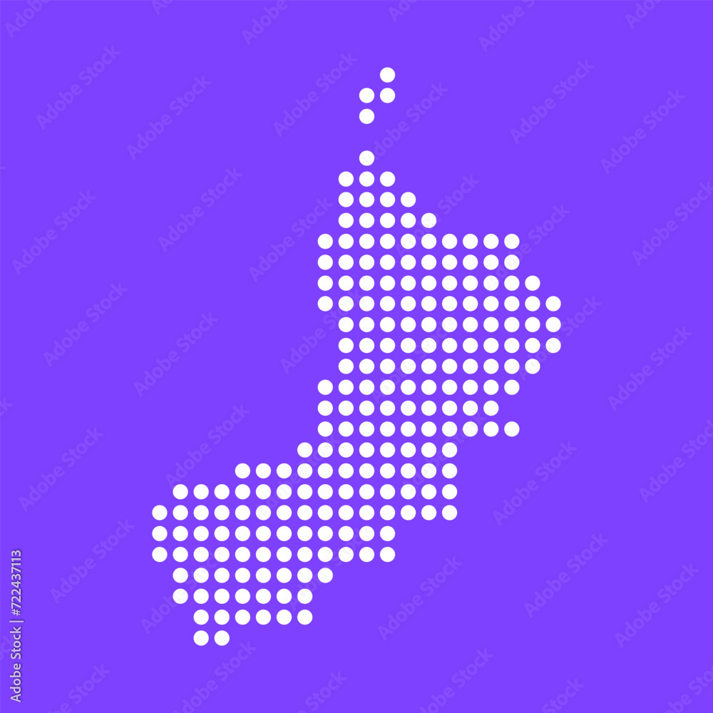 Vector square pixel dotted map of Oman isolated on background.