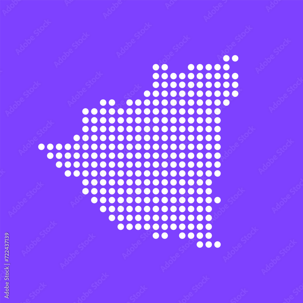 Vector square pixel dotted map of Nicaragua isolated on background.
