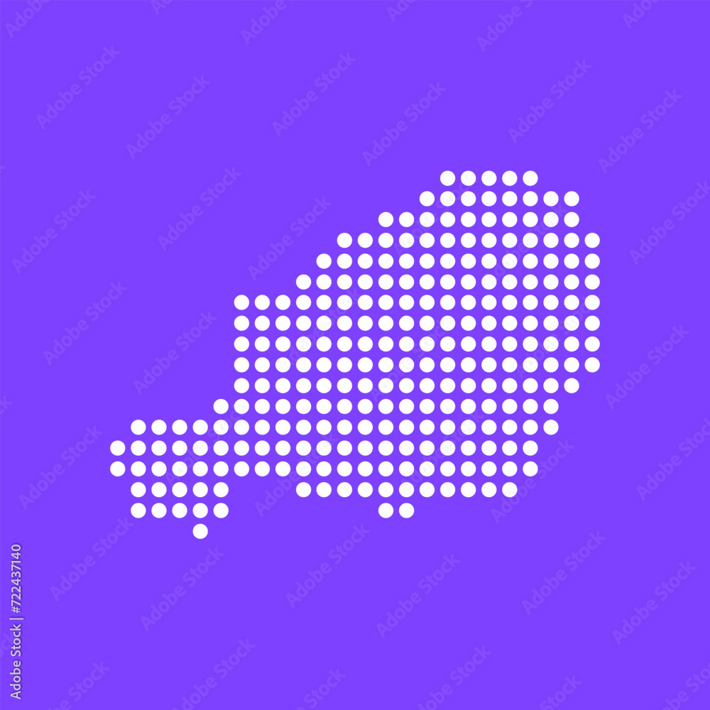 Fototapeta premium Vector square pixel dotted map of Niger isolated on background.