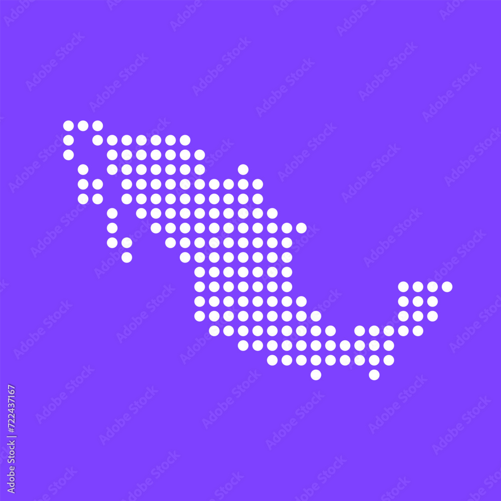 Vector square pixel dotted map of Mexico isolated on background. Vector square pixel dotted map of Mexico isolated on background.