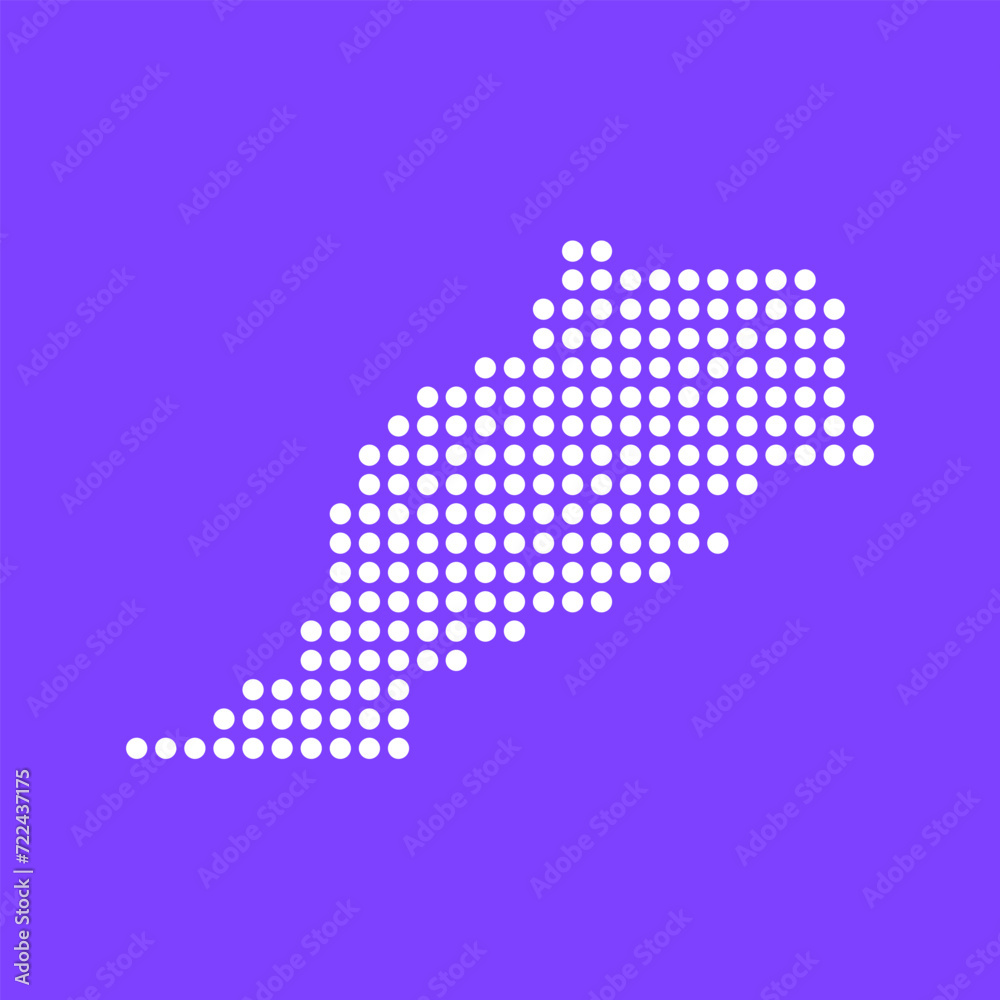 Vector square pixel dotted map of Morocco isolated on background.